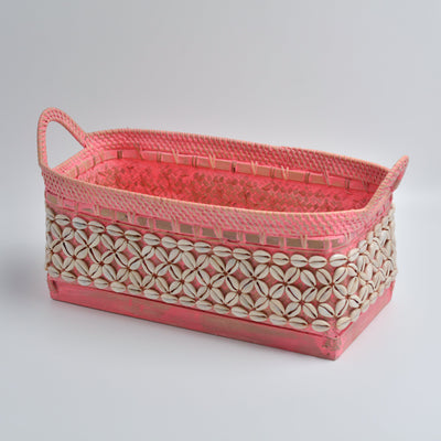 Rectangular Shell Rattan Basket