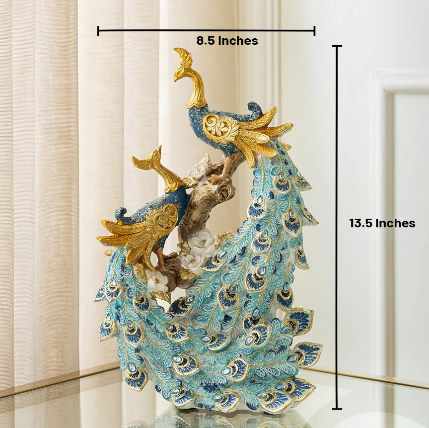 Royal Twin Peacock Decorative Showpiece