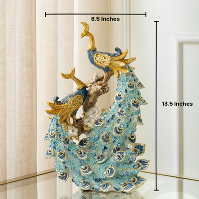 Royal Twin Peacock Decorative Showpiece