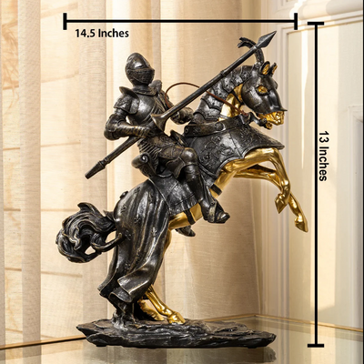The Gallant Knight – Medieval Horse Rider Decorative Showpiece