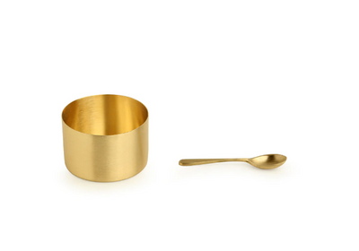 Handcrafted Brass Spice Box with Spoon (7 Containers, 100 ML)