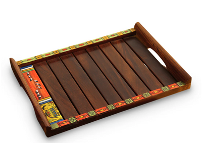 Hand-Painted Nested Trays In Sheesham Wood (Set Of 2)