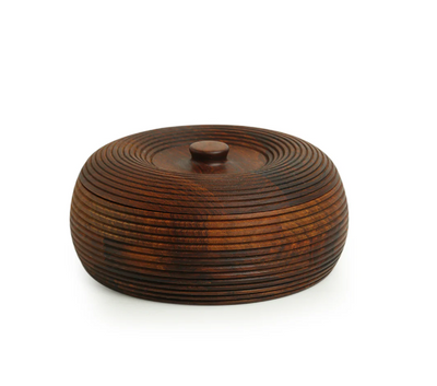 Handcrafted Chapati Box with Lid – 1350 ML | Sheesham Wood