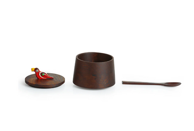The Perched Family Handcrafted Jar Set with Tray & Spoons – Sheesham Wood