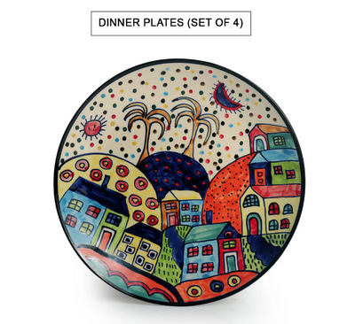 Hut Dining Hand-Painted Ceramic Dinner Set – 12 Pieces (Serving for 4)