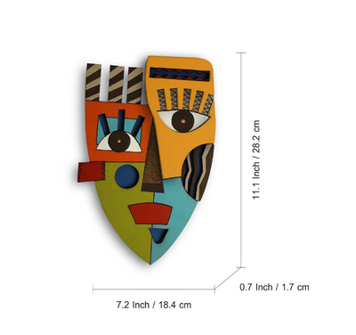 Tribal 'African Warrior Mask' Decorative Wall Hanging – 27.9 cm (Hand-Painted)