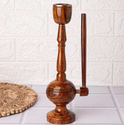 Modern Design Wooden Hookah Decorative Showpiece – 11 Inches