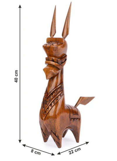 Wooden Handmade Traditional Horse – Terracotta Style | 16 Inches