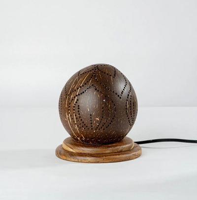 Coconut Shell Table Lamp – Subtle Glow, Timeless Design