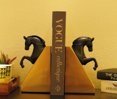 Regal Gold Iron Book End | Luxe Organizer for Books & Shelves