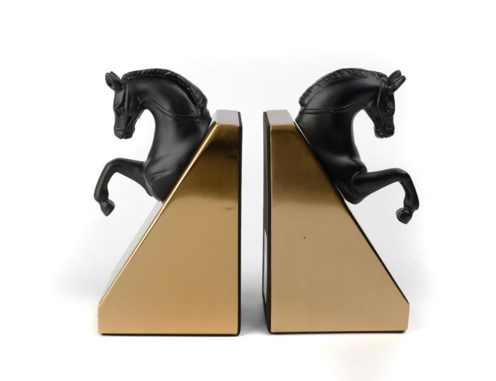 Regal Gold Iron Book End | Luxe Organizer for Books & Shelves