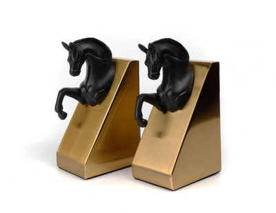 Regal Gold Iron Book End | Luxe Organizer for Books & Shelves