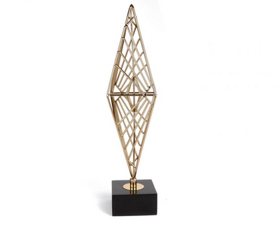 Whimsical Rhombus Console Table Decor – Small, Gold | Geometric Glam for Modern Spaces