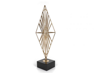 Whimsical Rhombus Console Table Decor – Small, Gold | Geometric Glam for Modern Spaces