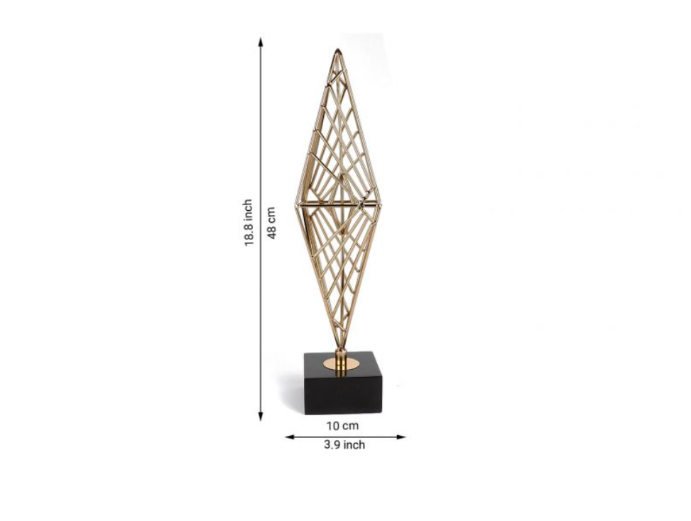 Whimsical Rhombus Console Table Decor – Small, Gold | Geometric Glam for Modern Spaces