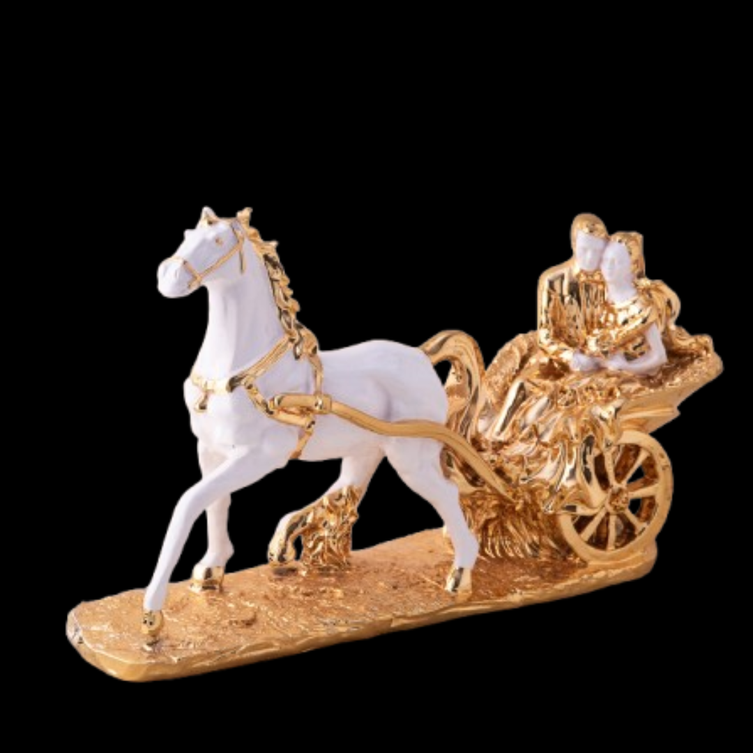 Golden Carriage Of Love Table Top Decor