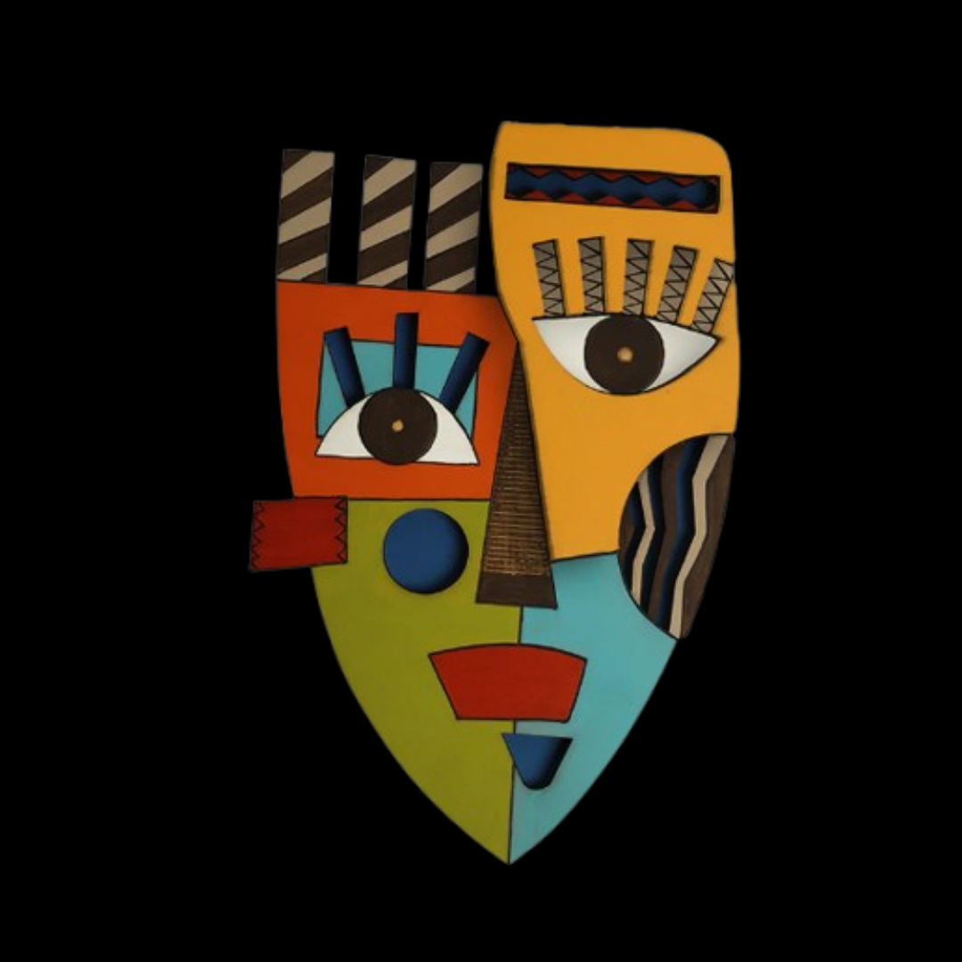 Tribal 'African Warrior Mask' Decorative Wall Hanging – 27.9 cm (Hand-Painted)