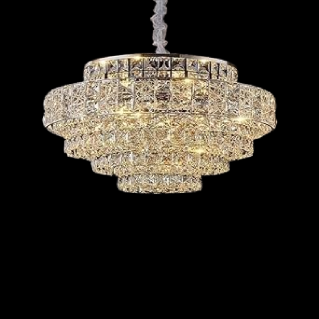 Luxury Glittering Crystal Long Pendant Lights Modern Lustres LED Oval Hanging Lamps