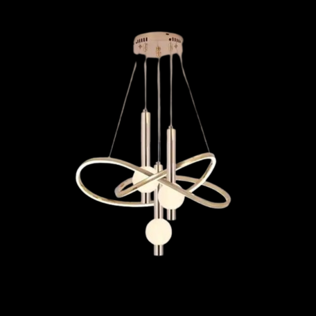 Celestial Charm Chandelier Golden Twisted Curl Ball Lights Chandelier