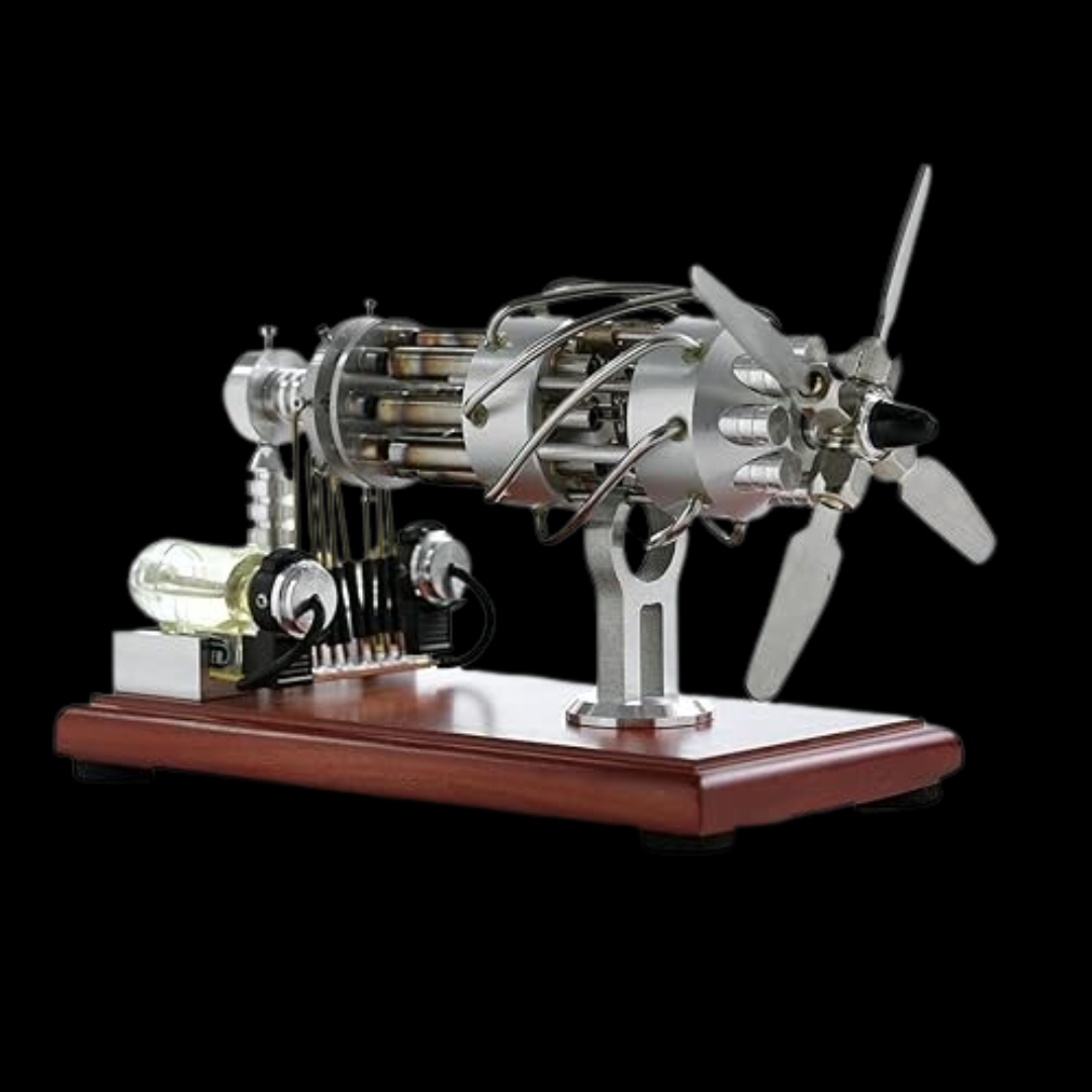 Hot-air Stirling Engine Model, 16 Cylinders Swash Plate Stirling Engine Kit Model, Metal Engine, Science Experiment Physical Toy