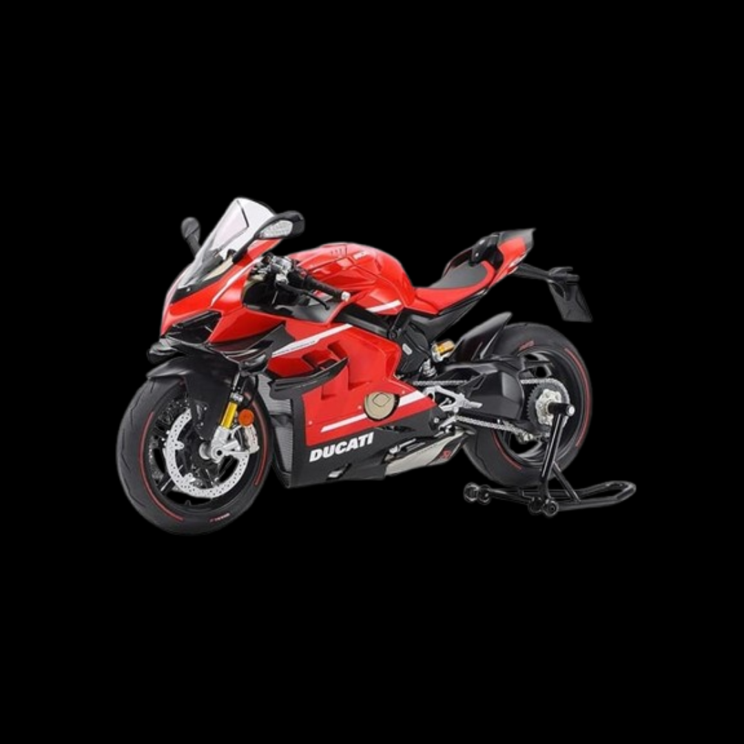 Ducati Panigale V4 1:12 Scale Diecast Model Bike in Red - Premium Acrylic Display Box Included