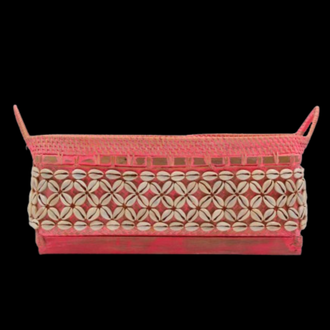 Rectangular Shell Rattan Basket