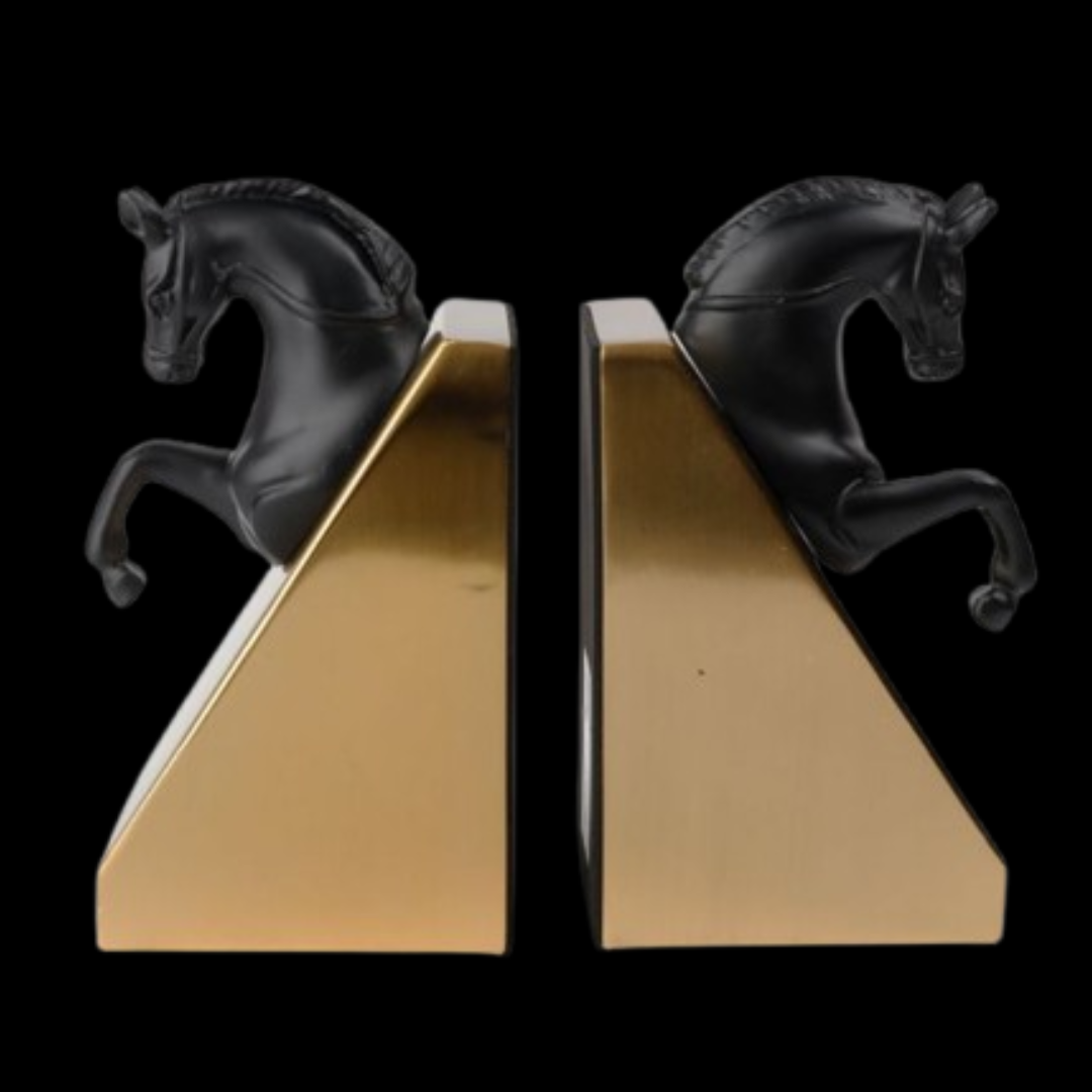 Regal Gold Iron Book End | Luxe Organizer for Books & Shelves