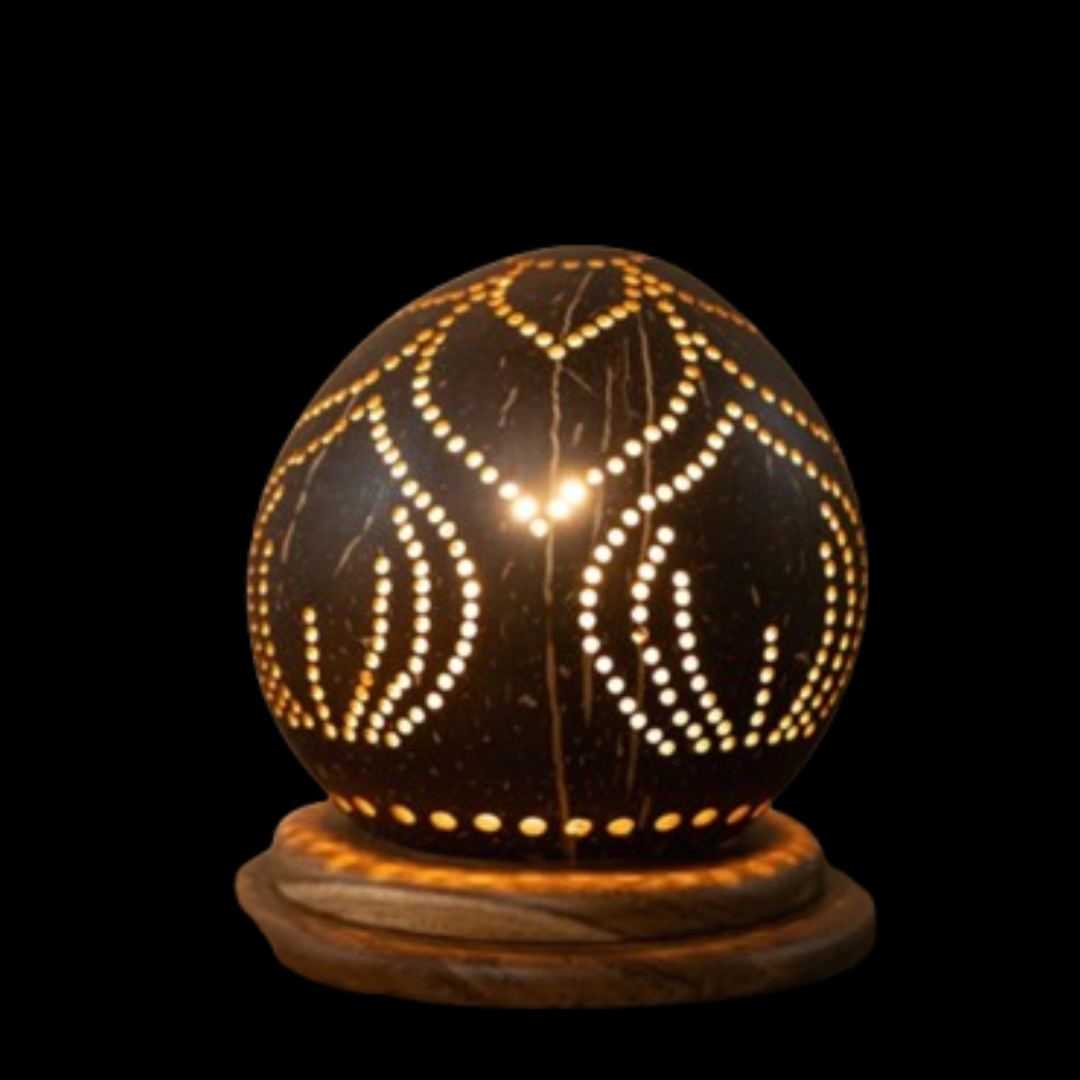 Coconut Shell Table Lamp – Subtle Glow, Timeless Design