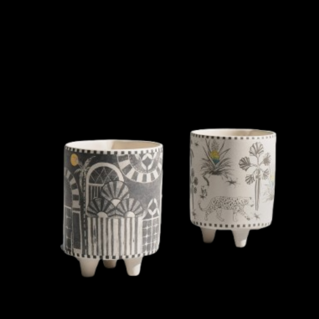 Monchrome Planter Set