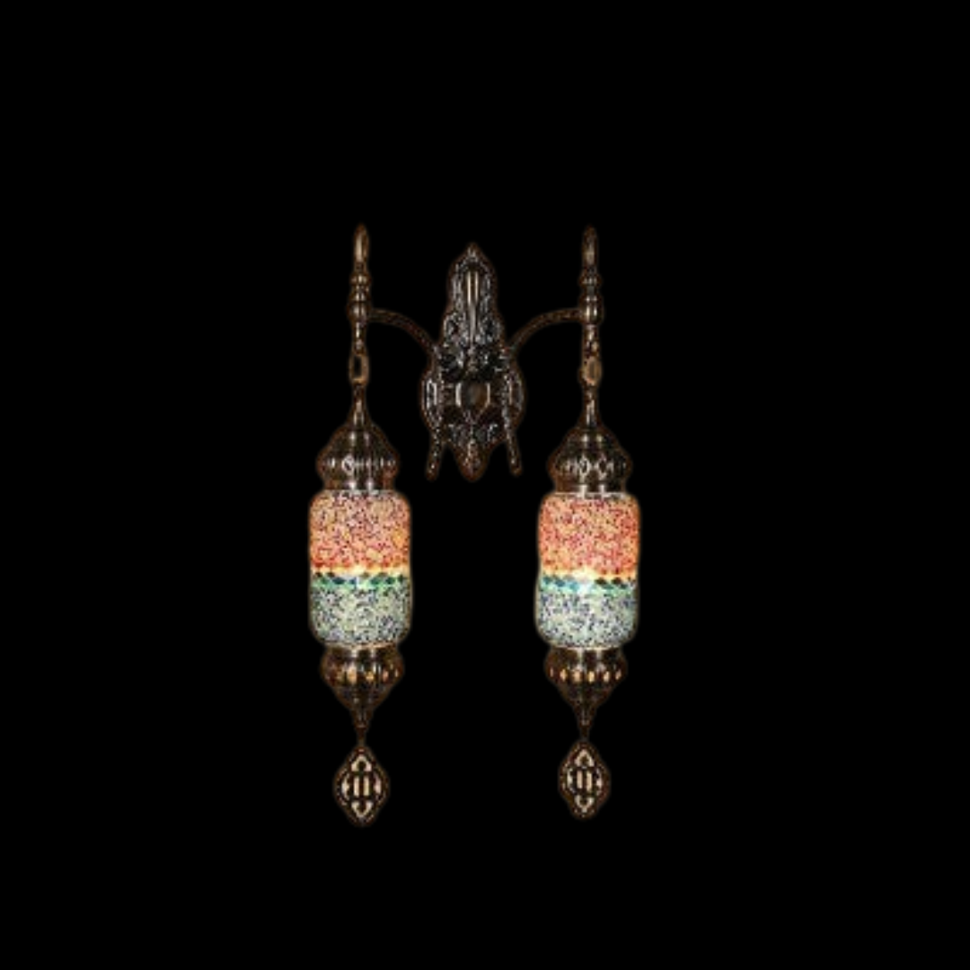 Double Mosaic Glass Turkish Wall Light