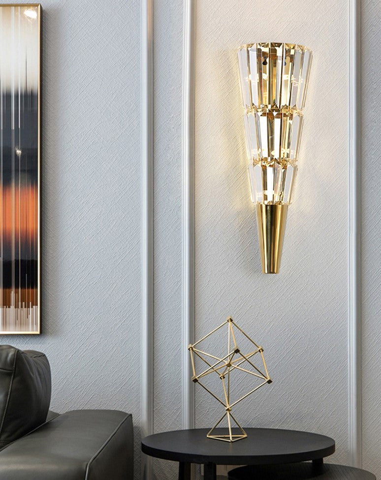 Tapered Crystal Wall Sconce - Medium