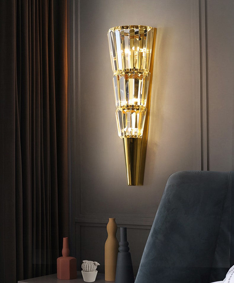 Tapered Crystal Wall Sconce - Medium