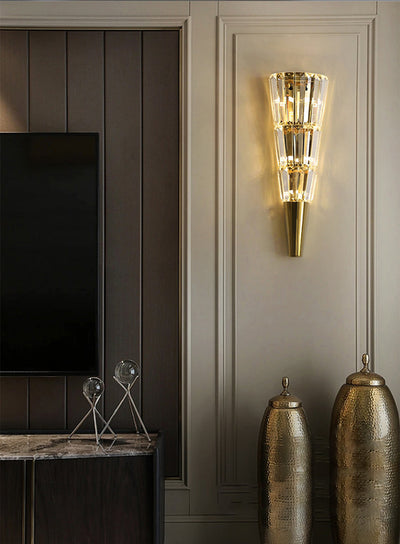 Tapered Crystal Wall Sconce - Medium