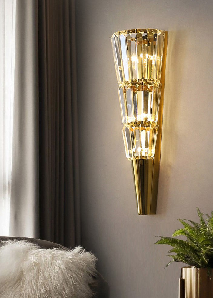 Tapered Crystal Wall Sconce - Medium