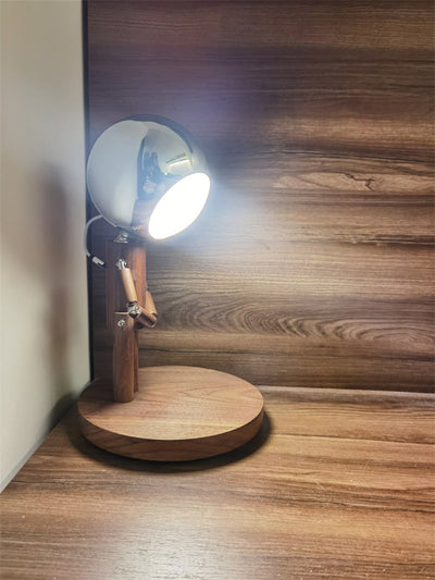Elegant Wooden Moon Guardian Angel Table Lamp -  Perfect for Home or Office Decor