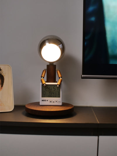 Elegant Wooden Moon Guardian Angel Table Lamp -  Perfect for Home or Office Decor