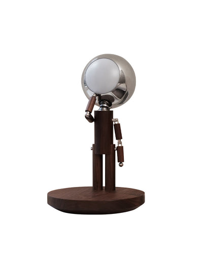 Elegant Wooden Moon Guardian Angel Table Lamp -  Perfect for Home or Office Decor